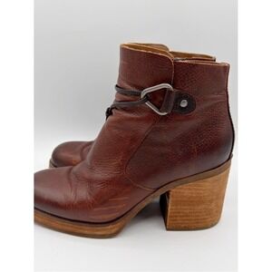 Korks By Kork-Ease Mertle Platform Square Toe Heel Ankle Boot Size 8 Oxblood